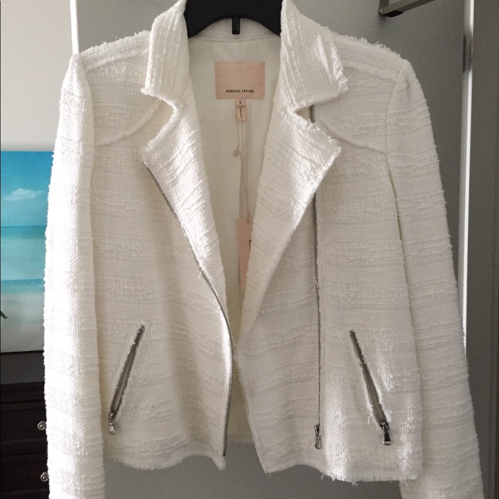Rebecca Taylor white tweed jacket with tags!